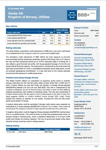 Vardar Rating rapport 